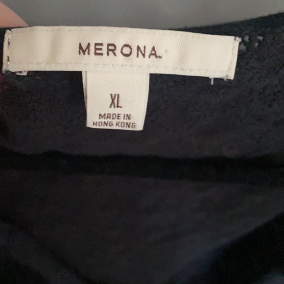 Merona Black Bathing Suit Cover Up Crochet - Picture 4 of 4